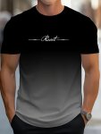 Men's Gradient Crew Neck Short Sleeve T-Shirt Casual Summer T-Shirt For Daily Wear And Vacation Resorts