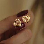 1PAIR Exquisite And Stylish Cubic Zirconia Heart Earrings Perfect Gift For A Girl's Birthday Christmas And Anniversaries