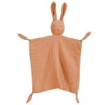 Organic Cotton Muslin Lovey Blanket Organic Cotton Muslin Bunny Security Blanket Soft & Breathable Lovie Baby Gifts For Boys And