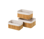 Bamboo Baskets With Fabric Lining