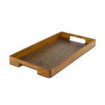 Rectangular Wooden Serving Tray With Handles - Serve 60X31X5 Cm