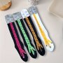 2 Pairs Funny Chicken Claw Print Calf Socks Comfy & Soft Thin Knee High Socks Women's Stockings & Hosiery