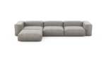 Four Module Chaise Sofa - Velvet - Light Grey - 377CM X 199CM
