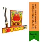 Palo Santo Incense Sticks India Heritage Pack Of 12 Warm Woody Sweet & Calming Fragrance Relaxing & Grounding Home