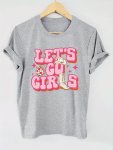 Let's Go Girls Print T-Shirt Short Sleeve Crew Neck Casual Top For Summer & Spring Women's Clothing
