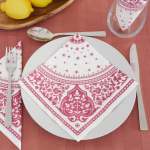 Indian Print Linen-look Napkin 25 Pack - Magenta