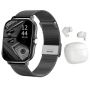 Men's Urban Smartwatch & Auto-pair White Earbuds 1.83 Dual Strap Plus