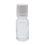 10ML Clear Glass Bottle With Slow Flow Dropper Cap - White