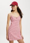 Cotton On Billie Tie Detail MINI Dress - Picnic Gingham Red