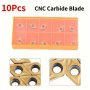 10Pcs CNC Carbide Blade Inserts Indexable Lathe Turning Tools Set For Metal Machining Tungsten Nitride Coated Insert Cutters With Storage Box