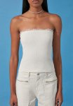 Strapless Cotton Crop Blouse - Stone