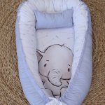 Baby Nest Baby Sleeping Pod Simple Grey Blue Monochrome Ellie