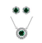 DESTINY Petal May emerald Birthstone Set With Swarovski Crystals
