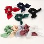 Cute Scrunchies With Bow For Hair Bunny Ear Scrunchy Hair Ties Elastic Women Pastel Scrunchie Holder Soft Bowknot Knotted Scrunchie