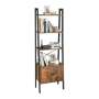 Durban 4-TIER Ladder Storage Shelf With Cabinet Brown