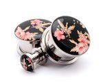 Mystic Metals Body Jewelry Screw On Plugs - Vintage Floral Style 5 Picture Plugs - Sold As A Pair 6G 4MM