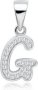 S925 Sterling Silver Alphabet Pendant With Swarovski Zirconia Letter G