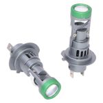 Green Tip H4 LED 6000K Replacement 12V 50W Light Bulbs - Set