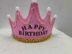 Light Pink Happy Birthday Light Up Crown