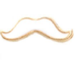 FLC154 - White Mustache Floating Locket Charm