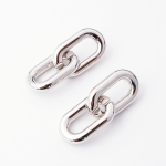 Chunky Link Silver Earrings - Silver