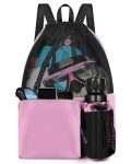 Brotou Swim Bag Beach Backpack With Wet Pocket Mesh Drawstring Bags For Swimming Gym