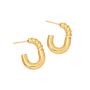 Waterproof Stainless Steel Twist Detail Hoop Earrings