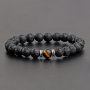 Men's Lava Stone Can Drop Essential Oil Bead Bracelet Father's Day Gift