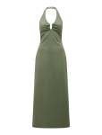 Tia Stretch Cotton Halter Midi Dress - 16 Garden Green