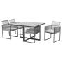 Compass Wicker & Steel Patio Set 4 Piece Grey