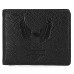 Harley Davidson Men’s Pebble Classic Eagle Leather Billfold Wallet MWM033 08
