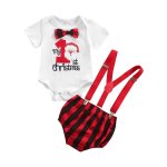 My 1ST Christmas Plaid Bottom With Suspenders