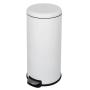 Casual Soft Close Pedal Round Kitchen Dustbin Stainless Steel White 28L
