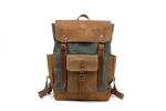 Leather Canvas Portable Waterproof Backpack
