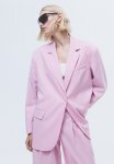 Oversized Single-breasted Blazer - Light Pink