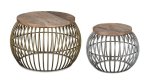 Four Corners Reclaimed Wood And Metal Side Table ST20