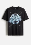 Loose Fit Printed T-Shirt - Black The Strokes