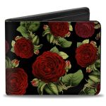 Buckle-down Men's Bifold Wallet Roses 4.0" X 3.5" WBF-PU-W41821