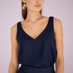 Classic Cami Navy Linen - 38