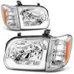 AUTOSAVER88 LED Drl Headlight Assembly Compatible With 2005 2006 Toyota Tundra Double crew Cab And 2005-2007 Sequoia Headlamp Re