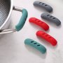 3 Pairs Multicolor Silicone Pot Holder Heat Resistant Non-slip Pot Handle Cover Suitable For Cooking And Camping