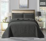 Simon Baker Primrose Quilted Bedspread Charcoal Various Sizes - King - 270CM X 270CM + 2 Pillowcases 50CM X 70CM + 5CM Charcoa