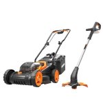 Worx Mower 34 Cm & Trimmer With Batteries & Charger WG927E
