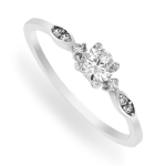 Sterling Silver Cubic Zirconia Vintage Solitaire Ring