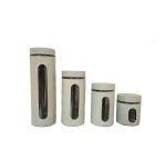 M - 4 Piece Canister Set With Viewing Window - Cream