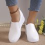 Women's Wedge Shoes Height Increasing Slip On Nurse Shoes Casual Low Top Shoes