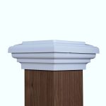 Atlanta Post Caps 4X4 White Flat Post Cap Most Common Fits 3.5"X3.5" Up To 3.75"X3.75" Pressure Treated Post. Newel Newport Top