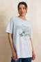 Oversized Graphic T-Shirt - XL / Light Blue