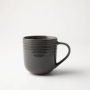 Jenna Clifford - Embossed Lines Coffee Mug - Dark Grey Set Of 4