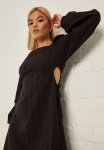 Cut Out Midi Dress - Black